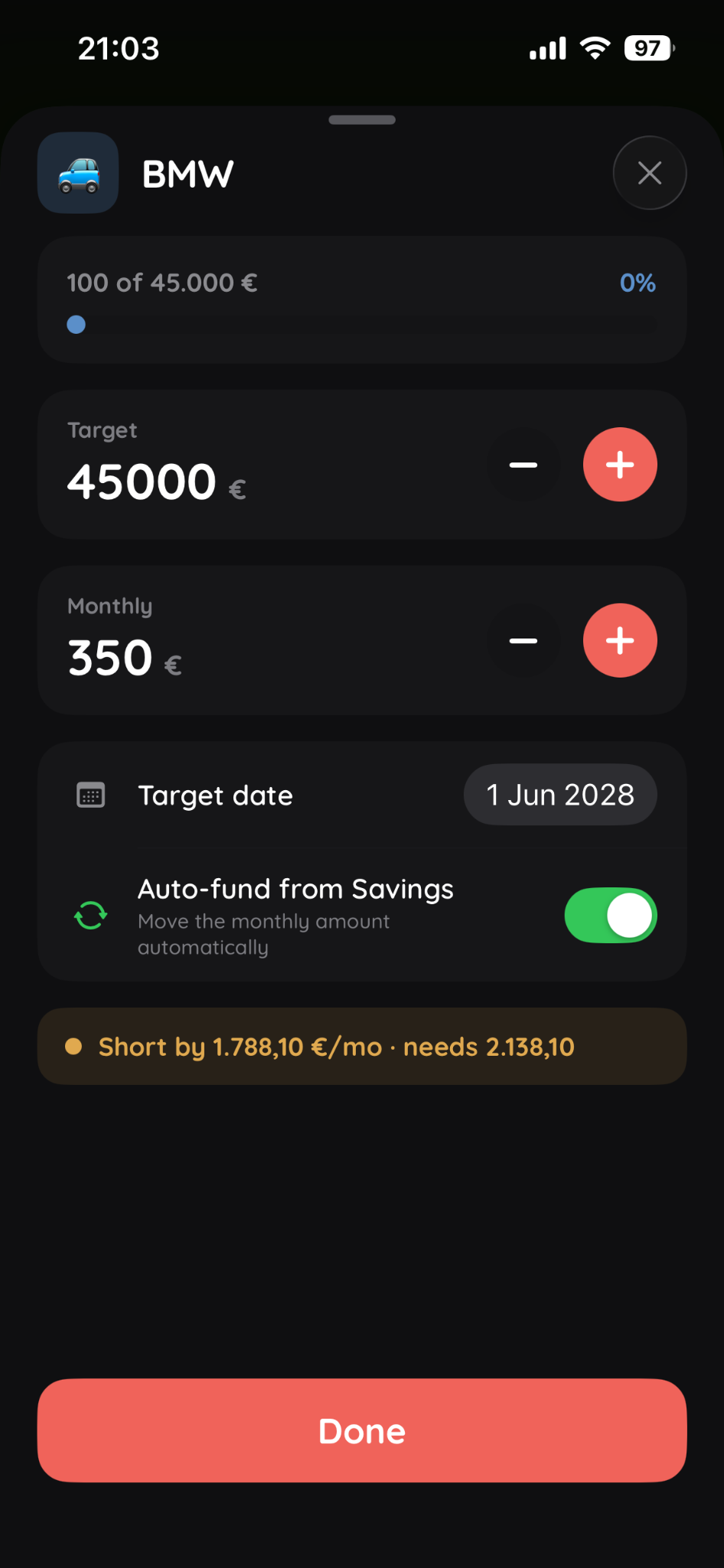 PLYVA goal detail screen